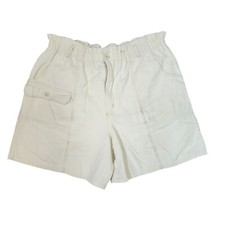 Vintage 90s Elastic Waist Cargo Shorts Womens Size 7 White