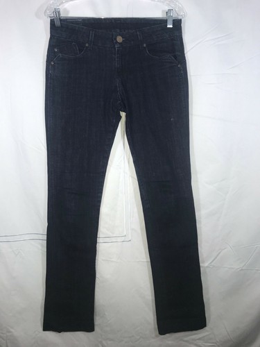 Dark Wash Straight Leg Jeans Mid Rise 