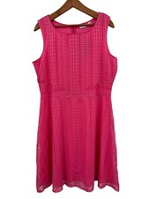 Kim Rogers XL Dress Pink Short Fit & Flare Lace Sleeveless Lace Summer NEW