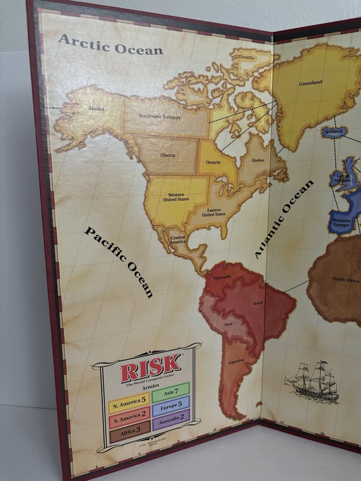 RISK 1993 Board Game 00044 - Game Map Only - Image 2 of 4