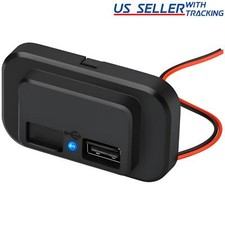 Dual USB Port Car Fast Charger Socket Power Outlet Panel Mount Waterproof