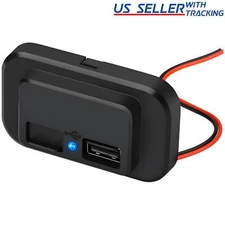 Dual USB Port Car Fast Charger Socket Power Outlet Panel Mount Waterproof