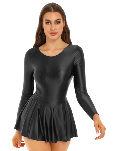Womens Mock Neck Mini Party Dresses Shinny Oil Solid Color Micro Bandage Dress - Picture 97 of 175