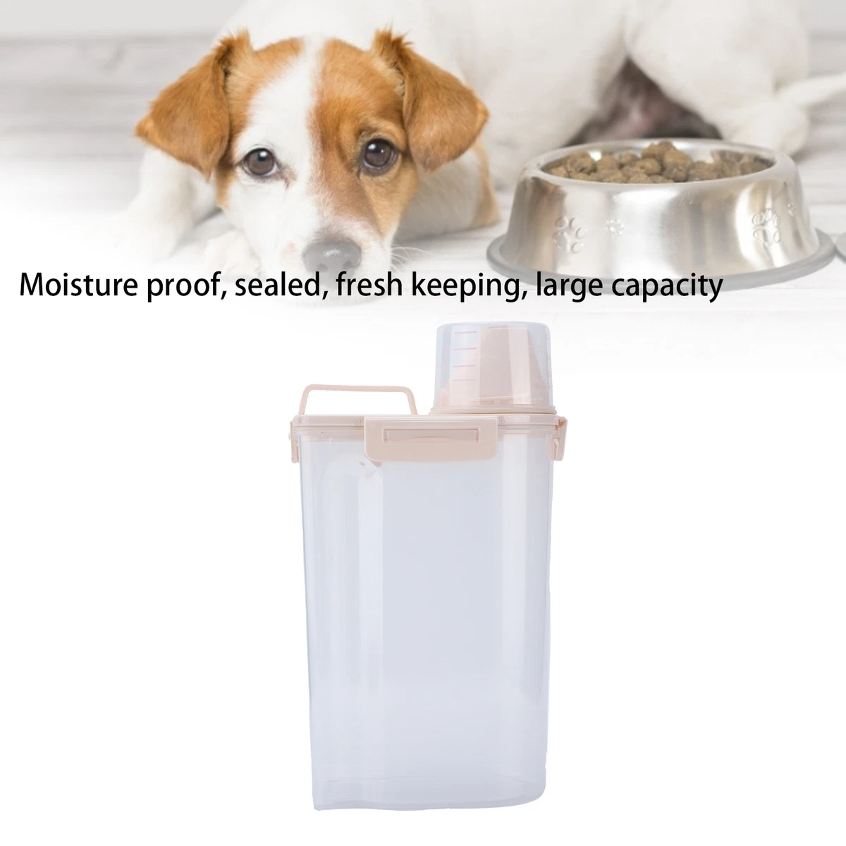 Pet Food Container Dog Food Storage Bucket Translucent Easy To