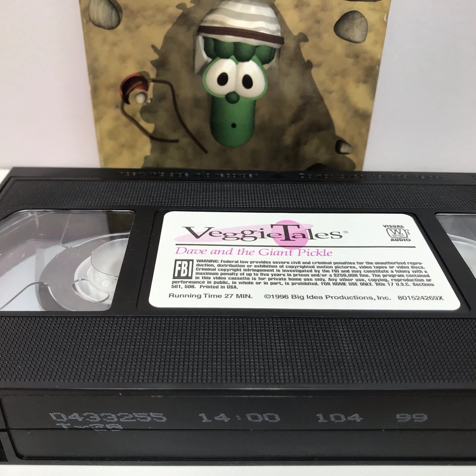 VeggieTales Dave The Giant Pickle VHS Video Tape Christian Kids TV Show Jesus - Image 3 of 4