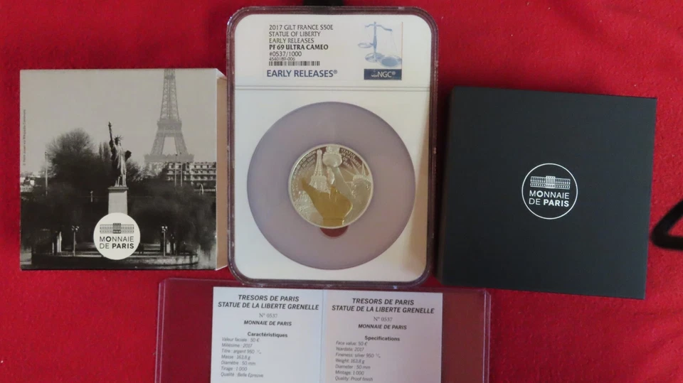 2017年法国50欧元自由女神像5盎司银币NGC PR PF 69 Monnaie — 第 4/4 张图片