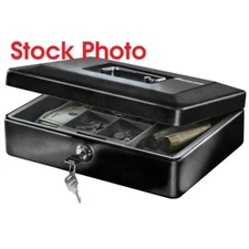 SentrySafe Cash Box with Money Tray & Key Lock Box CB-12, Black