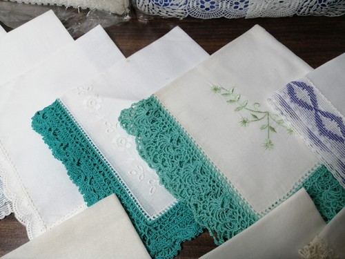 50 Damen Taschentücher mit gehäkelter Spitze zum besticken Handarbeit - Bild 5 von 14
