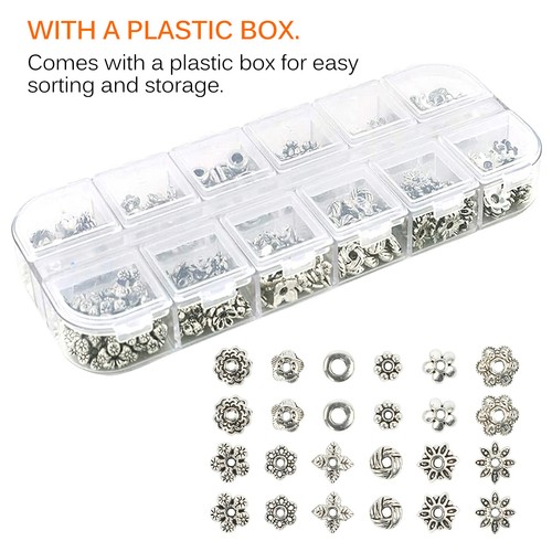 360pcs Silver Spacer Beads Jewelry Bead Charm Spacers for Jewelry Making DIY AU - Picture 5 of 12
