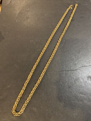 【美品】Christian Dior Rope Chain Necklace Vintage Christian Dior Signed Rope Chain Necklace Gold Tone