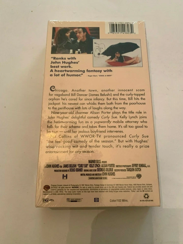 1991 Curly Sue VHS Video Tape James Belushi Factory Sealed Foto 2 de 2