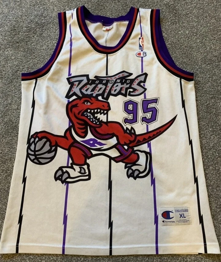 Champion Toronto Raptors 1st year 1995 NBA jersey XL 95 Mint Purple also listed