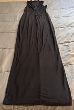 PrettyLittleThing Black Solid Maxi Dress Long Regular Women Size US 4
