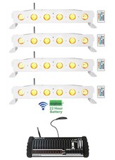  4 Rockville BEST STRIP 60 White Light Bars 384 Ch. Wireless DMX Controller