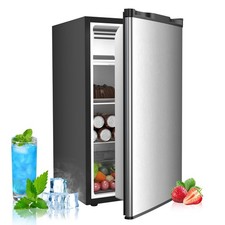 3.2 Cu.ft Mini Fridge with Freezer, Compact Refrigerator with Reversible Sing...