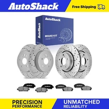 Front Rear Drilled Slotted Brake Rotors Ceramic Pads for Toyota Highlander
