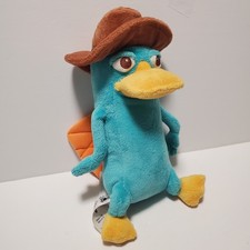 Disney Store Perry The Platypus Agent P Phineas Ferb Cowboy Hat Plush Toy 10"