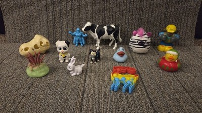 Animal & Nature Educational Toy Figures Cow Dog Cat Rabbit Duck Zebra Lot