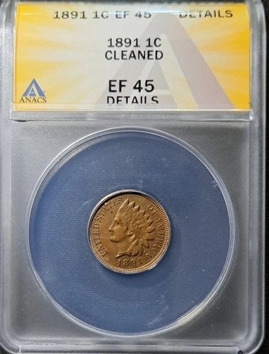 1891 indian head penny cent EF-45 XF-45