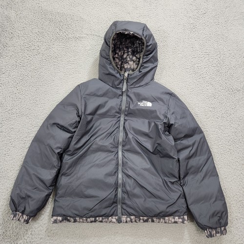 The North Face Jacket Girls Large Gray Puffer 550 Printed Hyalite Down Coat - Picture 16 of 17