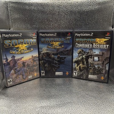 Sony PlayStation 2 SOCOM U.S. Navy Seals 1-3 Game Bundle Tested Working