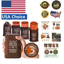 Ultimate 4-Pack Thermal Mylar Emergency Blankets - Waterproof & Ultralight