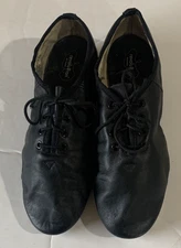 Revolution Dancewear Black Soft Leather Tap Dance Shoes Lace Up Size 6.5M