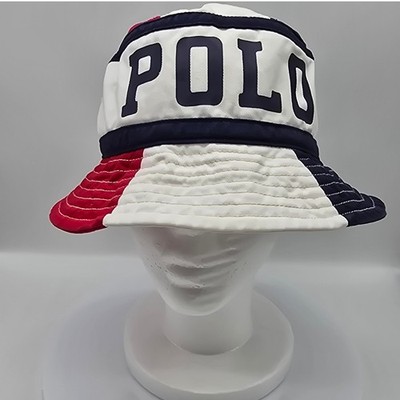 Polo Ralph Lauren Colorblock Twill Chariots Bucket Hat Red White Blue Size S/M