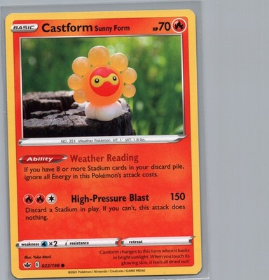 Castform Sunny Form | 022/198 Common | SWSH06: Chilling Reign | NM