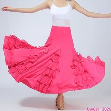 New Women Modern Dance Skirt Long Ruffle Skirts Dance Costume Dress