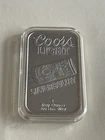 Coors Silver Bullet Sunshine Mining 999 1 OZ Bar In Clear Protective Case