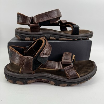 Teva Sandals Men 10 Brown Leather Hiking Sport Comfort 