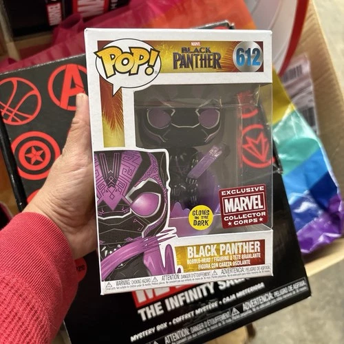 Funko Pop! Vinyl: Black Panther #612 Marvel Collector Corps Exclusive Glow in t…