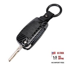 Carbon Fiber Pattern Key Fob Cover Case for Audi A3 Carbon Fiber Pattern-black