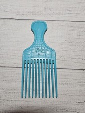 Vintage GOODY Hair Pick-Plastic, Teal Blue/Turquoise, Crocodile Texture 6.5"