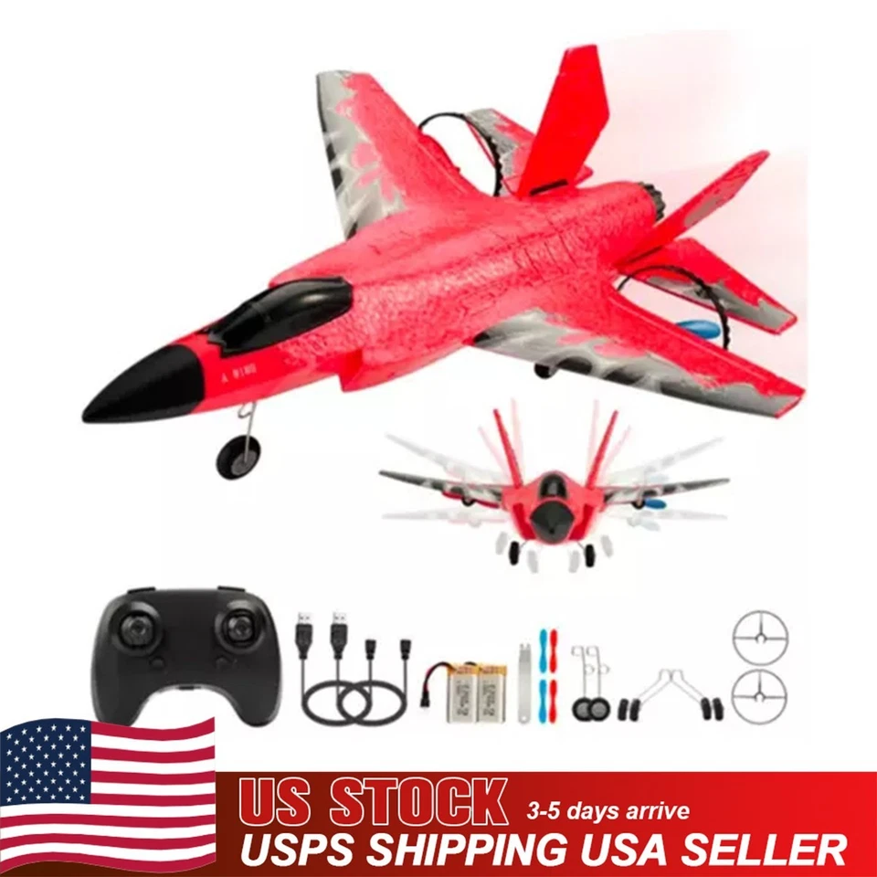 USA F-35 Airplane Red Remote Control Aircraft 2.4Ghz Smart Gyro Jet Plane Model - Image 3 of 4