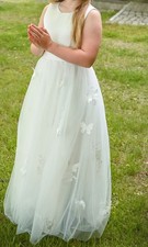 Kommunionkleid Gr. 146 - Schmetterling - mehrlagig T&uuml;ll