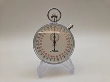 Minerva Swiss Stopwatch 1/5 Sec Mechanical Timer 1950s ORIGINAL BOX Working 