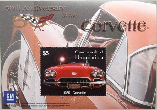 DOMINICA 2003 Klb 3462-64 Block 485 50th Ann Chevrolet Corvette Cars Auts ** - Picture 2 of 2