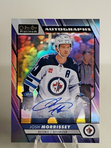2023-24 O-Pee-Chee Platinum Blue Rainbow Auto Josh Morrissey Winnipeg Jets