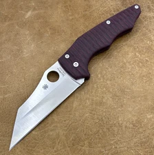 Spyderco YoJumbo C253GP Plain Edge  -S30V - Custom Red  Micarta  w/ 2 options