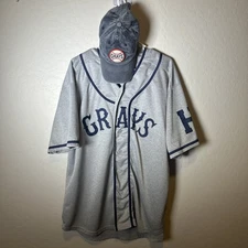 Negro League Baseball Homestead Grays Josh Gibson Baseball Jersey And Hat Sz XL
