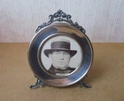 Beautiful 19th century solid silver photo holder miniature frame photo holder Louis XV style.