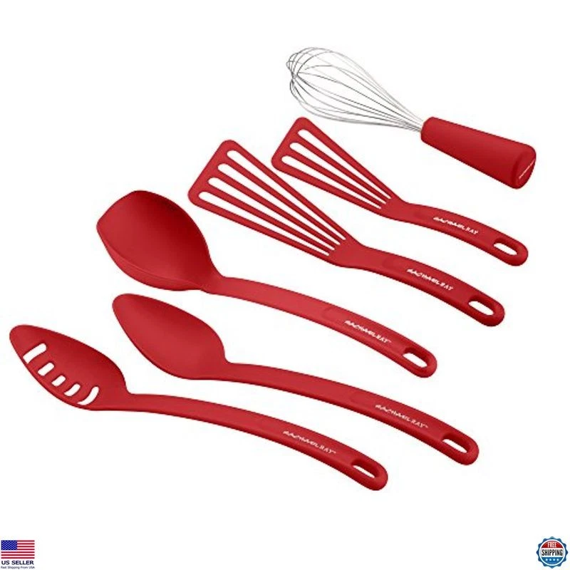 Rachael Ray 46408 Nylon Nonstick Set, Red, 6-Piece, Tools and Gadgets, One Size - Image 2 of 4