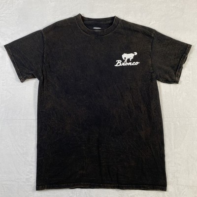 Ford Bronco Graphic Tee Shirt Mens Medium Black Brown Mineral Wash Vintage Truck