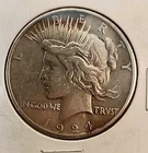 TONED 1924-P PEACE SILVER DOLLAR - 90% US COIN