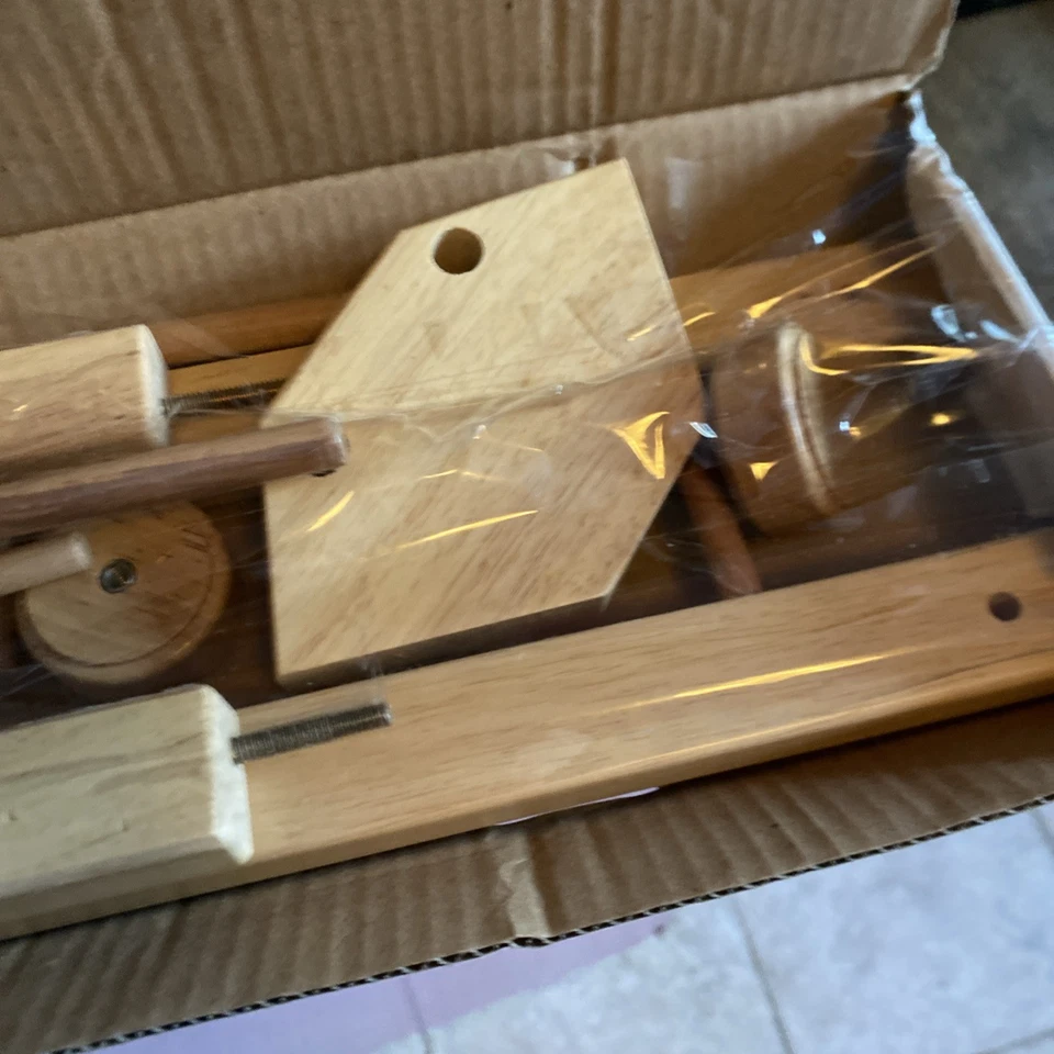 Weaving Loom Tapestry 20" Hardwood Frame Craft Tabletop Warping Oak Rods Warp - Image 4 of 4