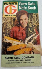 Vintage Funk’s G-Hybrid Corn Data Pocket Notebook 1956 Smith Seed IL