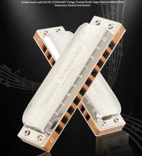 EASTTOP BLUES STANDARD PRO10 10hole Warm Wood Comb Harmonica Mouth Organ US Ship