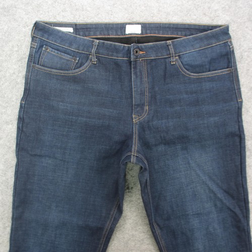 Weatherproof Jeans Men's 38x32 Blue Dark Wash Fleece Lined Jeans - Picture 2 of 12